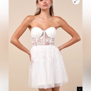 Lulu's White Strapless Wedding Dress
